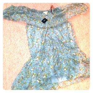 Vintage floral shoulder dress